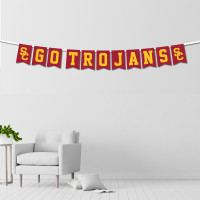 USC Trojans Cardinal and Gold SC Interlock Go Trojans Felt String Banner